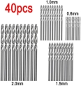 40Pcs Titanium Coated High Speed Steel Drill Bit Set Tool