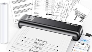 Rongta Portable Printer Wireless for Travel, Inkless Thermal Printers for 8.5