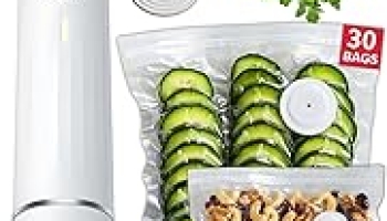 Chef Preserve Compact Vacuum Sealer for Food (Vacuum Sealer Machine + 30 Reusable Vacuum Bags) Powerful Handheld Vacuum Sealer Machine, Seal Meal Saver, Portable Food SealerChef Preserve Compact Vacuum Sealer for Food (V… @ $79.20