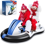 PAPACO Inflatable Snow Tube, Snowmobile Snow Sled for Kids and Adults