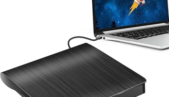 Gotega External DVD Drive, USB 3.0 Portable +/-RW, DVD Player for CD ROM Burner Compatible with Laptop Desktop PC Windows Linux OS Apple Mac Black @ $6.49