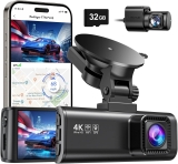 REDTIGER Dash Cam Front Rear, 4K/2.5K Full HD Dash Camera for Cars, Included 32GB Card, Built-in…