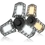 2-Pack Freelicht 3CCT LED Garage Light with 3 Deformable Panels