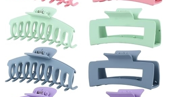 LuSeren Colorful Hair Claw Clips for Girls – 4.3 Inch Cute Matte Claw Clips in Pastel Green, Pink, Blue & Purple – Lightweight Strong Hold Hair Accessories for Teens & Women @ $4.98