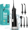 COSLUS Water Dental Flosser Teeth Pick C20: ADA Accepted, Portable Cordless Oral Irrigator 300ML Rechargeable Travel Irrigation Cleaner IPX7 Waterproof Electric Flossing Machine for Teeth, Black @ $9.99