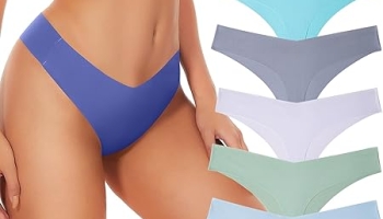 Hellopopgo Seamless Thongs For Women V-waisted No Show Thong Seamless Panties Breathable Comfortable Underwear Womens 6-Pack @ $5.99