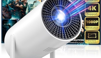 Mini Projector Portable Proyector 4K Support, Full HD 1080P Small Projector with 270° Rotatable Stand, Movie Projector Compatible with TV Stick/Smartphone/HDMI/USB for Bedroom/ Outdoor Camping @ $29.99