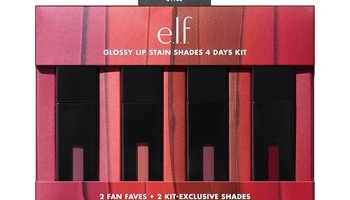 e.l.f. Glossy Lip Stain Shades 4 Days Kit, Long-Lasting Lip Stains For A Sheer Pop Of Color & Subtle Gloss Finish, Vegan & Cruelty-Free, 4 Shades @ $12