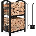 Mr IRONSTONE Firewood Rack w/Fireplace Tools Set @ $29.99