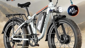 6000W Max Speed 45MPH Dual Motor Electric Bike for Adults,60V 1200Wh Removable Battery with 24″ Fat Tire Up to 100 Miles Range with Full Suspension All Terrain Ebike for Men Women PU364 @ $299