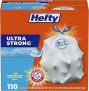 Hefty Ultra Strong 13 Gallon Trash Bags, Tall Kitchen Trash Bags 13 Gallon Size, Drawstring Closure, Continuous Odor Control, White, Clean Burst Scent, 110 Bags @ $12.79