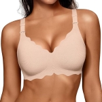 OEAK Women Jelly Bras No Underwire Scalloped Push Up Buttery Soft Tshirt Bra Seamless Full Coverage Convertible Everyday Bra @ $8.49