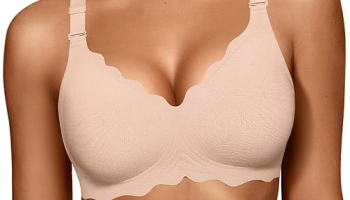 OEAK Women Jelly Bras No Underwire Scalloped Push Up Buttery Soft Tshirt Bra Seamless Full Coverage Convertible Everyday Bra @ $8.49
