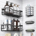 EUDELE Adhesive Shower Caddy, 5 Pack Rustproof Stainless Steel Bath Organizers With Large Capacity, No Drilling Shelves for Bathroom Storage & Home Decor @ $9.99