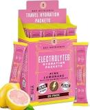 KEY NUTRIENTS Electrolytes Powder Packets – Fresh Pink Lemonade 20 Pack Hydration Packets – Travel Hydration Powder – Made in USA – No Sugar, No Calories, Gluten Free @ $4.99