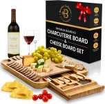 Charcuterie Board – Bamboo Cheese Board and Charcuterie Gift Set & Accessories – Wedding Gifts for…