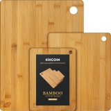 Bamboo Cutting Board, Kikcoin Wood Cutting Boards for Kitchen Cutting Board Set with Hanging Hole