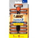 BIC Comfort 3 Hybrid Mens Disposable Razor w/12 Cartridges @ $6.44