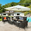 8-Piece Costway Rattan Patio Cushioned Sofa Furniture Set (Brown) @ $349.99