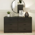 Mainstays Classic 6 Drawer Dresser (15.67 x 53.54 x 29.68 Inches Black Oak) @ $69.00