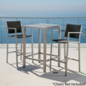 Noble House Miller Outdoor Alumnimum Bar Table with Glass Top (Grey) @ $52.13
