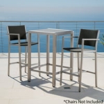 Noble House Miller Outdoor Alumnimum Bar Table with Glass Top (Grey) @ $52.13