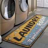 Ottomanson Laundry Collection Bubble Design Rubber Back Runner Rug