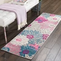 Nourison Passion Bohemian Floral Grey 1ft 10-in x 6ft Area Rug