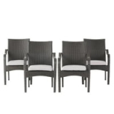 Noble House Set of 4 Wicker Stacking Chairs with Cushions @ $84.89