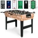 Best Choice Products 2x4ft 10-in-1 Combo Game Table Set w/ Hockey, Foosball, Pool, Shuffleboard, Ping Pong – Natural @ $129.99