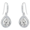 Cate & Chloe Isabel 18k White Gold Plated Silver Crystal Earrings | Women’s Drop Dangle Teardrop Earrings @
