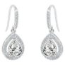 Cate & Chloe Isabel 18k White Gold Plated Silver Crystal Earrings | Women’s Drop Dangle Teardrop Earrings @