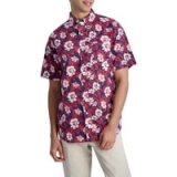 Chaps Men’s Short Sleeve Americana Easy Care Sustainable Button Down Shirt (various sizes in Poppy Red) @ $14.98