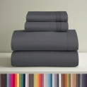 Clara Clark Queen Sheets Set, 1800 Series 4 Piece Deep Pocket Sheets, 100% Soft Microfiber Bed Sheets Set, Gray @ $17.49