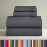 Clara Clark Queen Sheets Set, 1800 Series 4 Piece Deep Pocket Sheets, 100% Soft Microfiber Bed Sheets Set, Gray @ $17.49