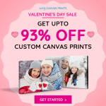 Easy Canvas Prints Valentine’s Day Sale: Up to 93% Off Canvas Prints (8X8 for $5.20 + Shipping) + Unlimited 16×20 Custom Canvas Prints for $14.99 + Shipping @