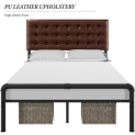 Add texture and warmth to your home with Full Size Metal Platform Bed with Square Tufted Faux Leather Upholstered Headboard for just $136.98 Shipped Free (Reg. $189.99) @ $136.98