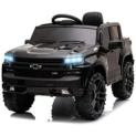 Funtok Licensed Chevrolet Silverado 12V Kids Electric Powered Ride on Toy Car with Remote Control & Music Player, Black @ $189.99