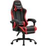 GTRACING GTWD-200 Gaming Chair with Footrest, Height Adjustable Office Swivel Recliner, Red @