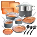 Gotham Steel Pots and Pans Set 20 Piece Cookware Set with Nonstick Ceramic Copper Coating @ $99.95