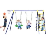 Gymax 5-In-1 Outdoor Kids Swing Set with Heavy Duty Swing Frame & Ground Stakes Backyard @ $148.99