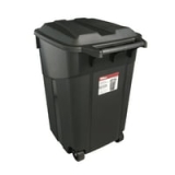 Hyper Tough 45 Gallon Wheeled Heavy Duty Plastic Garbage Can with Attached Lid (Black) @ $29.96