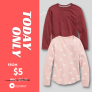 Today Only! Long Sleeve Tees from $5 (Reg. $14.99) – For Men, Women, Girls and Boys! @ $5.00
