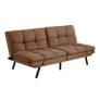 Mainstays Memory Foam Futon Sofa Bed with Adjustable Armrests (Camel Faux Suede, 72W x 34D x 32H Inch) @ $120.00