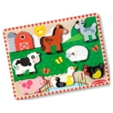 Melissa & Doug Farm Wooden Chunky Puzzle (8 Pcs) – FSC-Certified Materials @ $5.00