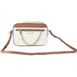 Michael Kors Jet Set Item Large East West Signature Leather Zip Chain Crossbody Handbag (Vanilla Signature) @ $77.99