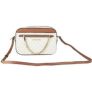 Michael Kors Jet Set Item Large East West Signature Leather Zip Chain Crossbody Handbag (Vanilla Signature) @ $77.99