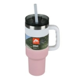 Ozark Trail 40 oz Vacuum Insulated Stainless Steel Tumbler (Pink & White) @ $12.30