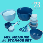 Prepara Mixing Bowl Set, 23 Pieces with Lids, Measuring Cups and Spoons $10 (Reg. $29.97) @ $10