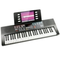 RockJam 61-Key Black Electronic Keyboard Piano with Sheet Music Rest, Piano Note Stickers & Lessons @ $59.00